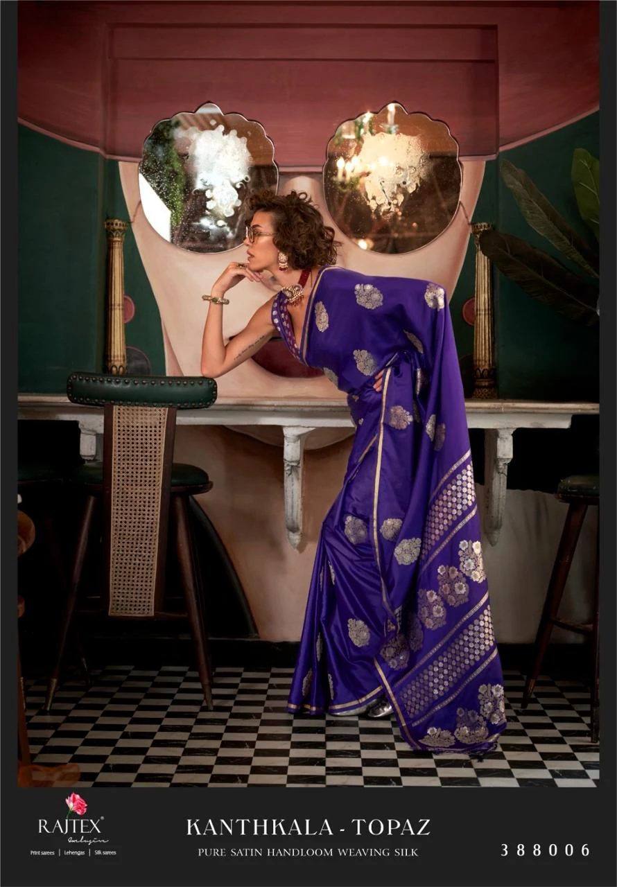 Rajtex Kanthkala Topaz Silk Wholesale Fancy Silk Catalog — Wholesale Sarees, rajtex wholesale from Surat - Gallery Image 10